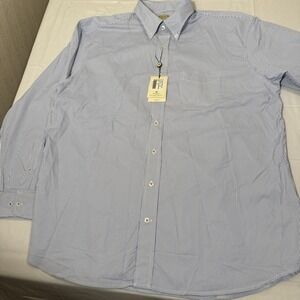 GOLF SHIRT MEN XL Donald Ross Sportswear L/S BLUE MICRSTRIPE Wicking  Blue NWT